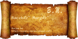 Baczkó Margó névjegykártya
